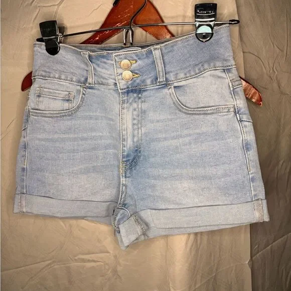 Forever 21 High Waist Light Blue Shorts - Picture 1 of 6